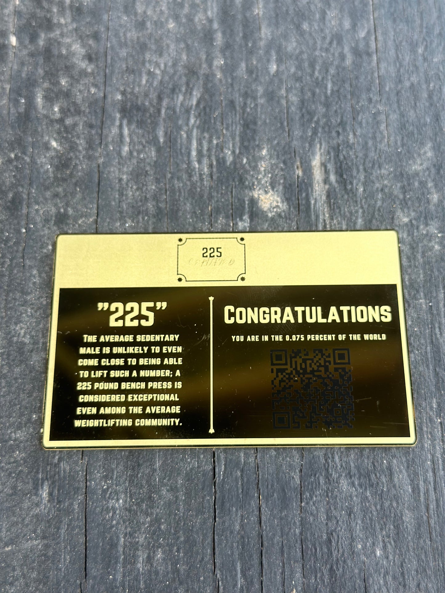225 Certification Card